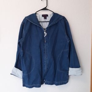 Vintage 80s Denim Nautical Jacket
